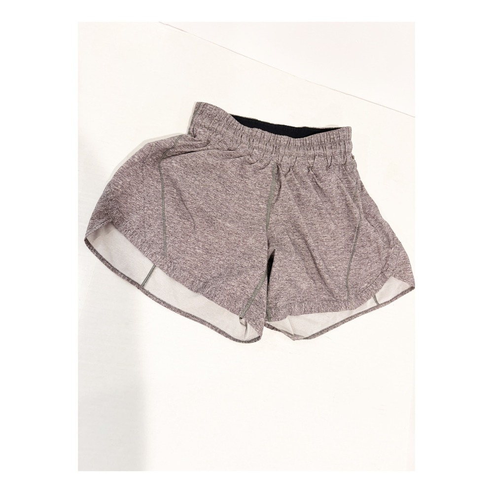 Lululemon Tracker Short V Heathered Gray Space Dye Athletic Running Shorts